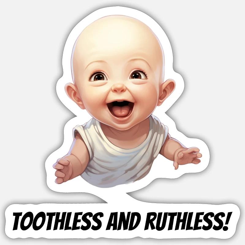 Toothless and ruthless! Sticker size S (10 x 10 cm)