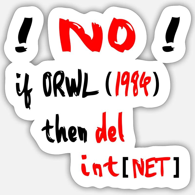 Orwell Computer Internet - Sticker size S (10 x 10 cm) - white matte