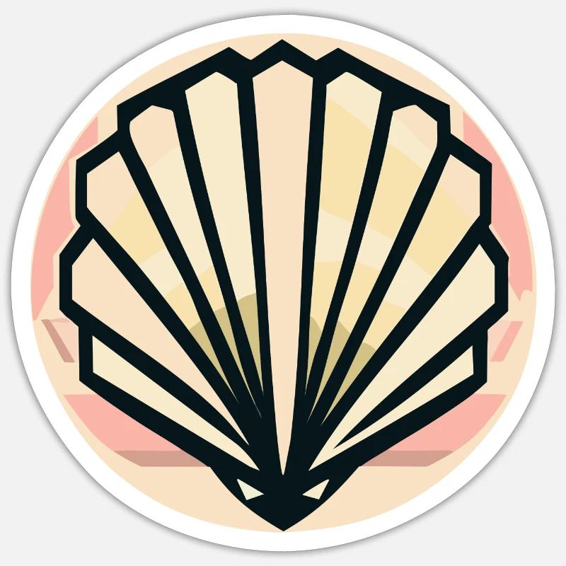 Coquillage - Sticker taille S (10 x 10 cm) - blanc mat