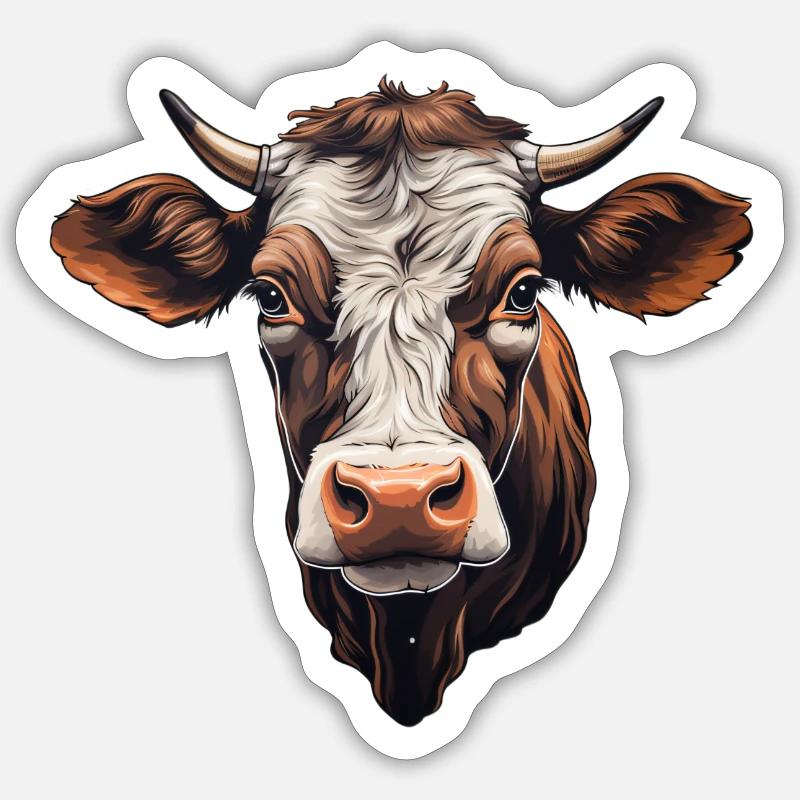 Cow's Head Sticker size S (10 x 10 cm)