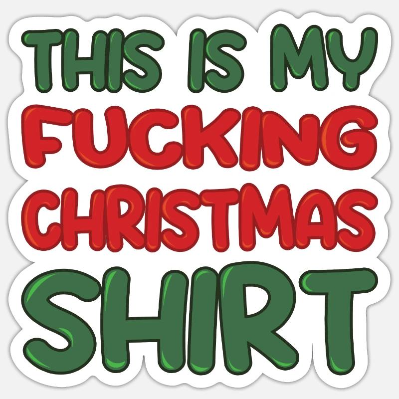 Fu*$&% Noël - Sticker taille S (10 x 10 cm) - blanc mat