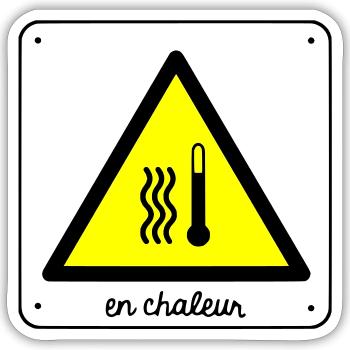 En chaleur - Sticker taille S (10 x 10 cm) - blanc mat - Devant