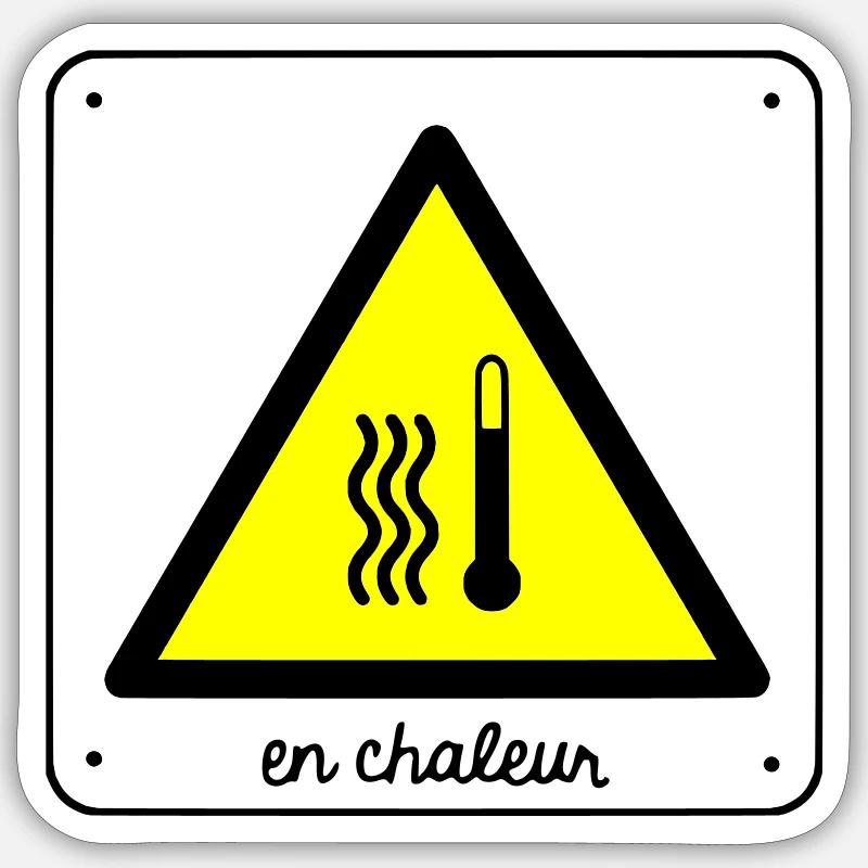 En chaleur - Sticker taille S (10 x 10 cm) - blanc mat