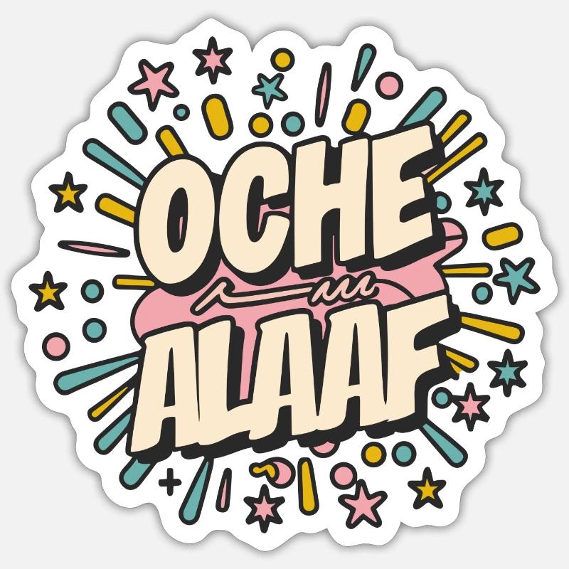 Oche Alaaf - Sticker Größe S (10 x 10 cm) - Mattweiß