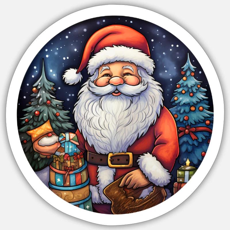 Weihnachtsmann klassisch - Sticker Größe S (10 x 10 cm) - Mattweiß