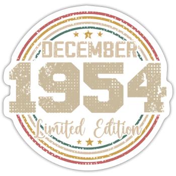 Die Legenden wurden im Dezember 1954 - 1954 geboren - Sticker Größe S (10 x 10 cm) - Mattweiß - Vorne