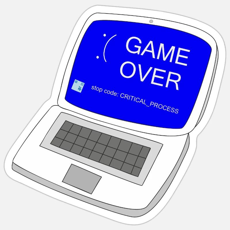 Computer game over Sticker size S (10 x 10 cm)