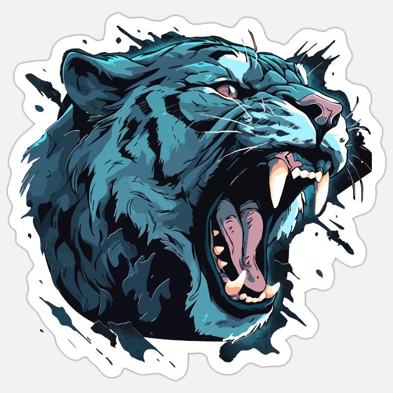 Säbelzahntiger - Sabertooth v2 Sticker Größe S (10 x 10 cm)