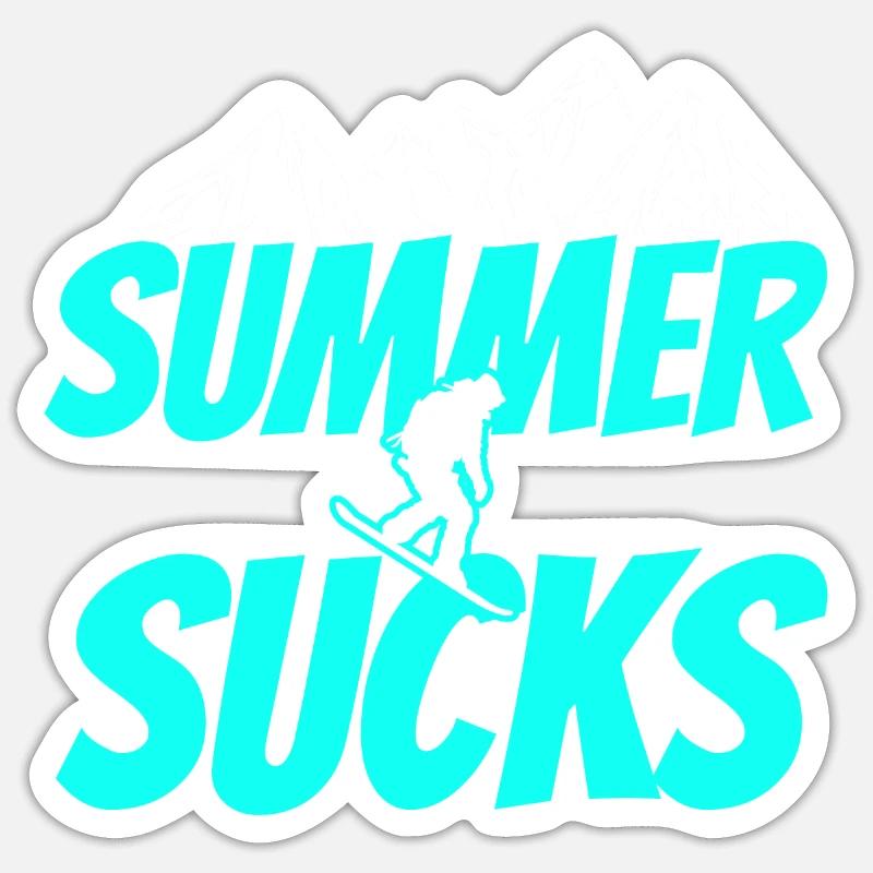 L’été suce snowboarder - Sticker taille S (10 x 10 cm) - blanc mat