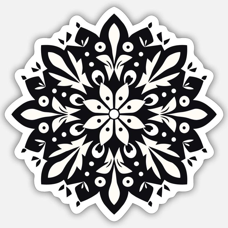 Schneeflocken-Muster - Sticker Größe S (10 x 10 cm) - Mattweiß