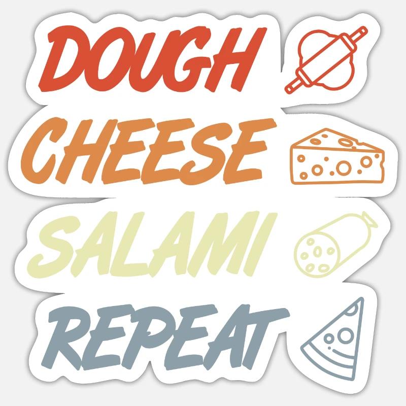 Drôle de dicton de pizza - Sticker taille S (10 x 10 cm) - blanc mat