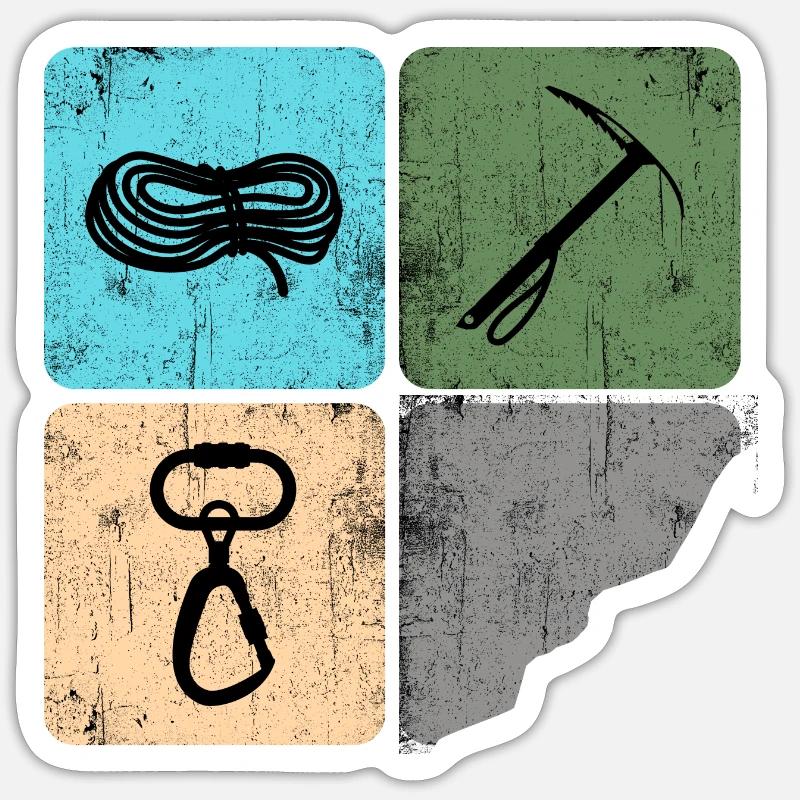 Klettern Bergsteiger Bergfex Eispickel Sticker Größe S (10 x 10 cm)