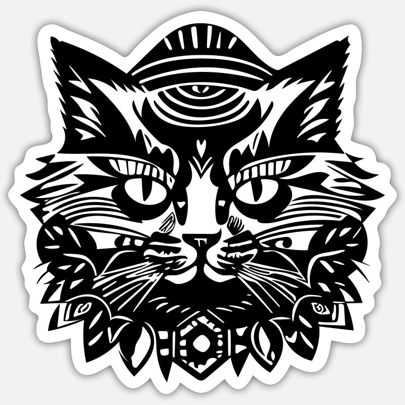 cat - Sticker size S (10 x 10 cm) - white matte