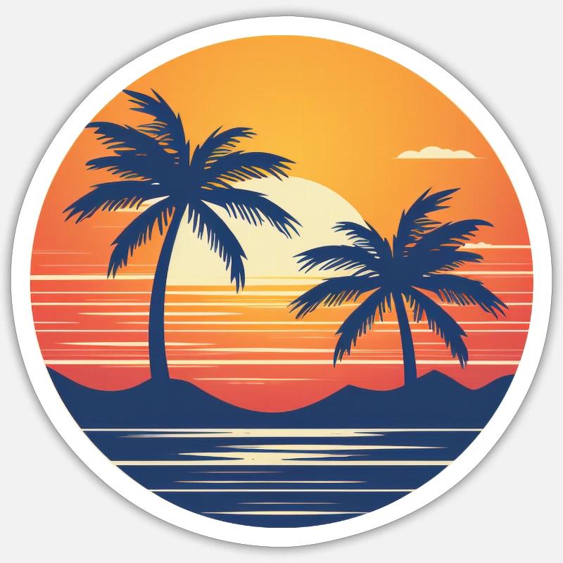 Coucher de soleil à Miami Sticker taille S (10 x 10 cm)