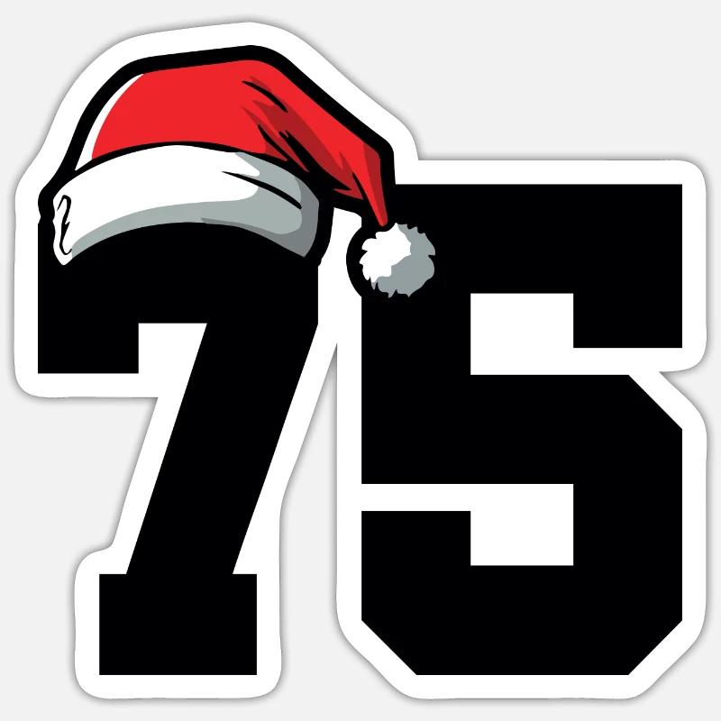 75 Numéro Noël - Sticker taille S (10 x 10 cm) - blanc mat