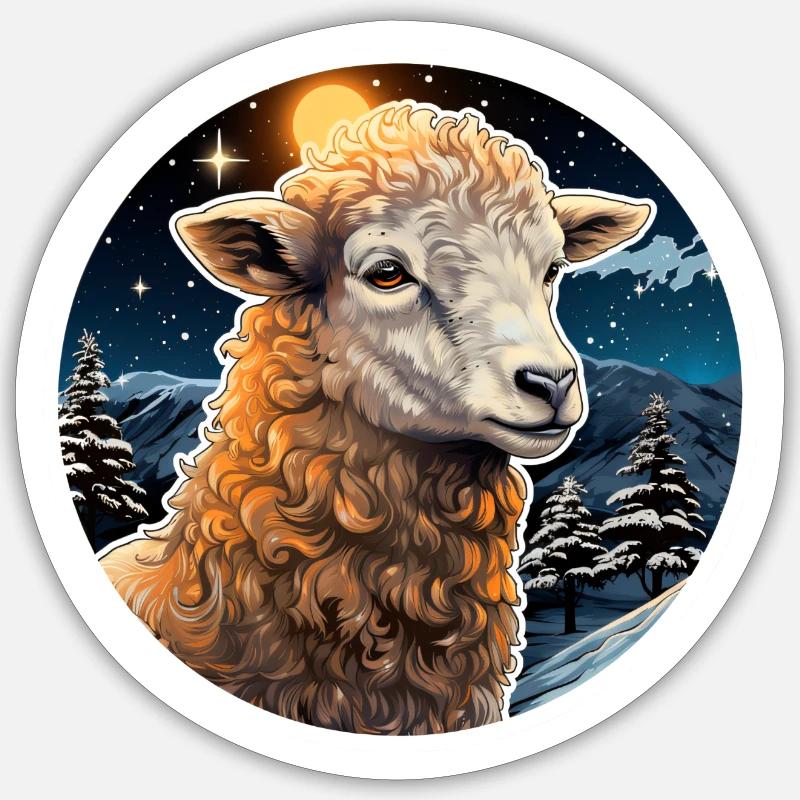 Winter wool - Sticker size S (10 x 10 cm) - white matte