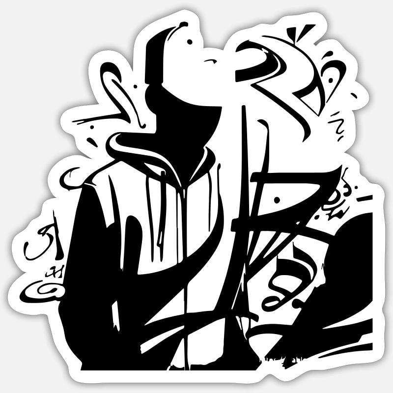 Bboy - Sticker taille S (10 x 10 cm) - blanc mat