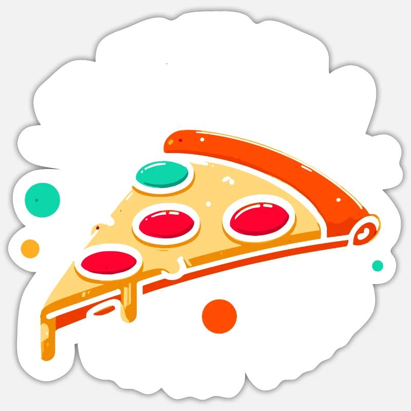 La pizza dans mon - Sticker taille S (10 x 10 cm) - blanc mat