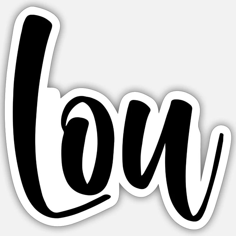 Name - Lou - Sticker size S (10 x 10 cm) - white matte