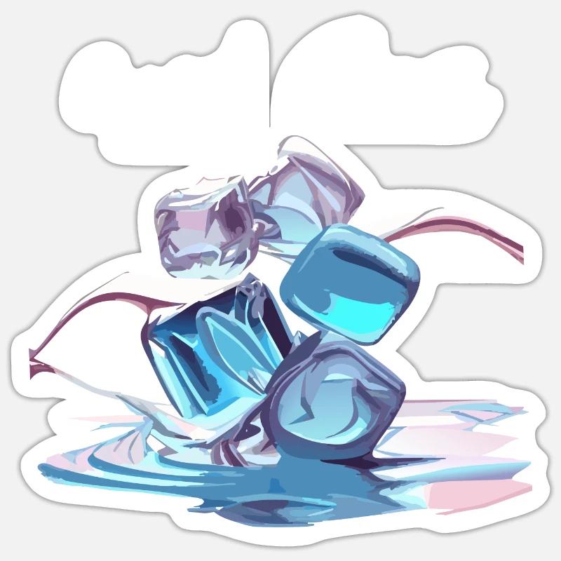 Glaçons chromés Sticker taille S (10 x 10 cm)