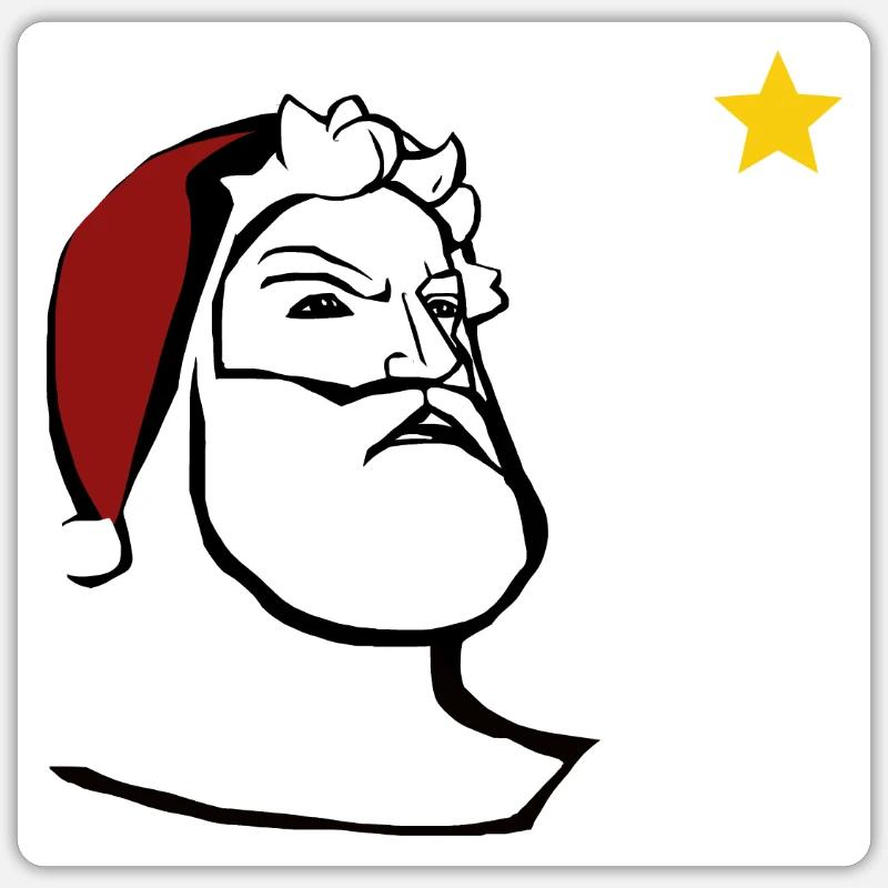 Weihnachtsmann - Sticker Größe S (10 x 10 cm) - Mattweiß