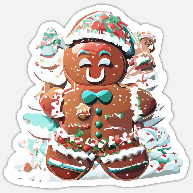 Gingerbread Man Sticker size S (10 x 10 cm)