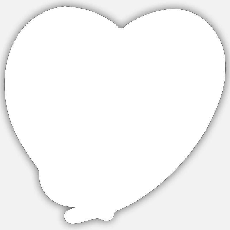 Letter E Calligraphy Heart - Sticker size S (10 x 10 cm) - white matte