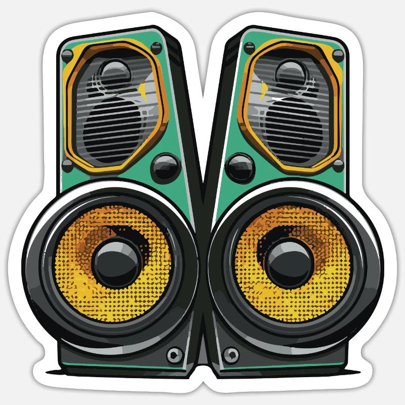 Musique Boxe Symbole Basse - Sticker taille S (10 x 10 cm) - blanc mat