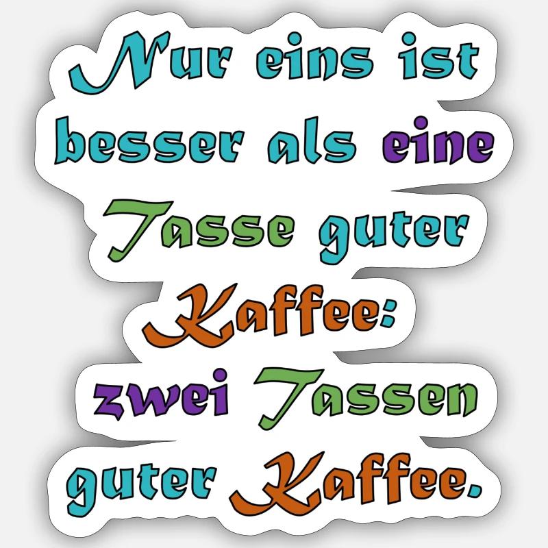 2 Tassen Kaffee - Sticker Größe S (10 x 10 cm) - Mattweiß