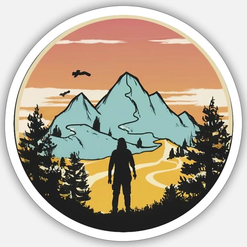 Der Berg ruft 2 - Sticker Größe S (10 x 10 cm) - Mattweiß