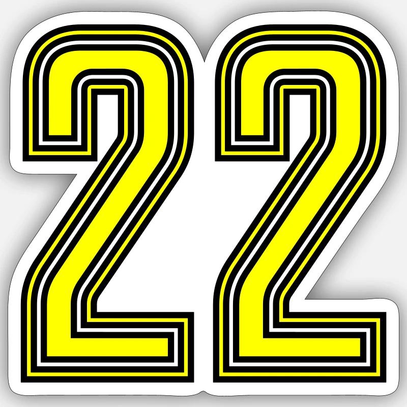 22 - Sticker Größe S (10 x 10 cm) - Mattweiß