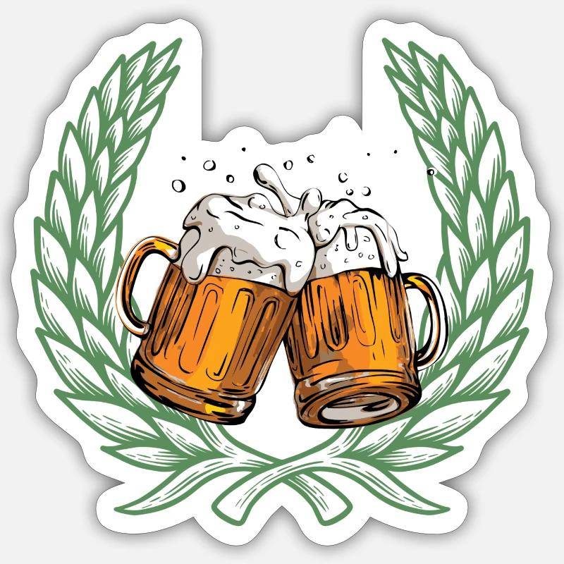 Heiliges Bier - Sticker Größe S (10 x 10 cm) - Mattweiß