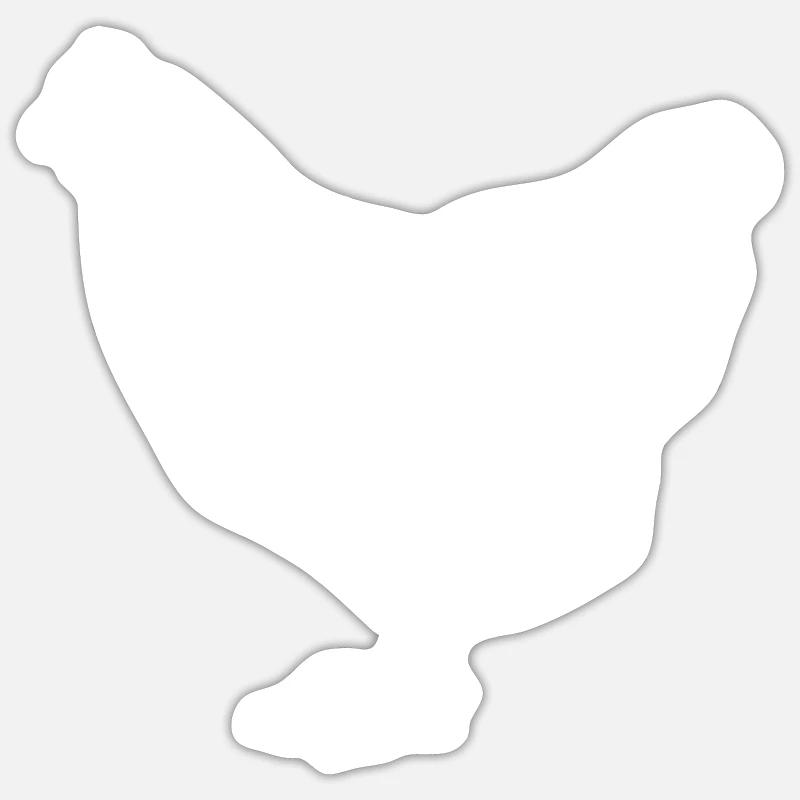 Chicken - Drawing - Chickens Fan - Sticker size S (10 x 10 cm) - white matte