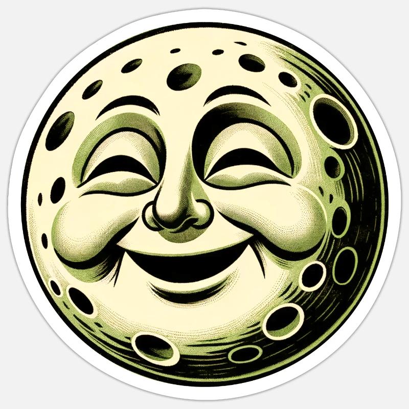 Moon laughs Sticker size S (10 x 10 cm)