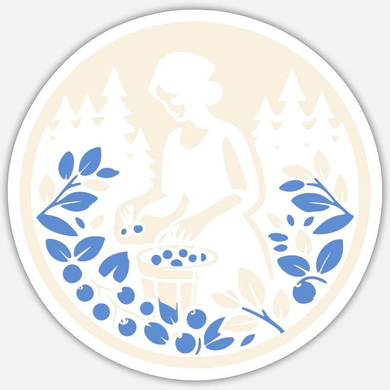 Heidelbeere - Sticker Größe S (10 x 10 cm) - Mattweiß