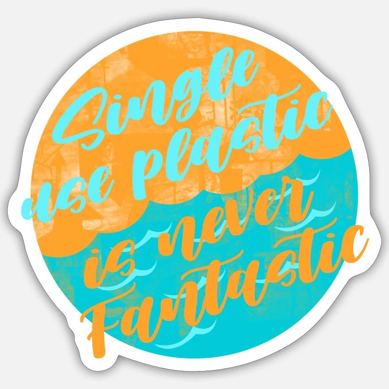 Évitez le plastique - Sticker taille S (10 x 10 cm) - blanc mat