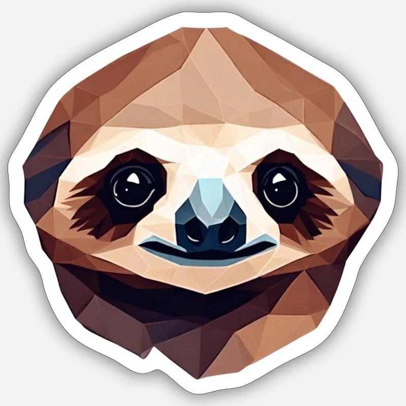 Sloth Relaxing in Style - Sticker size S (10 x 10 cm) - white matte