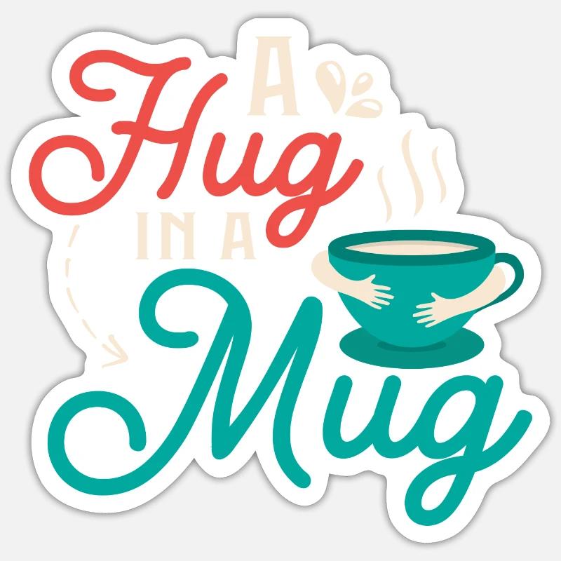 A hug in a mug Tea Bag Tea Drinker Sticker Größe S (10 x 10 cm)