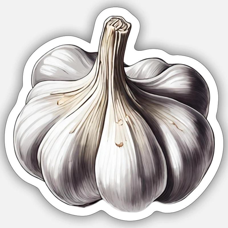 Charme à l’ail - Sticker taille S (10 x 10 cm) - blanc mat