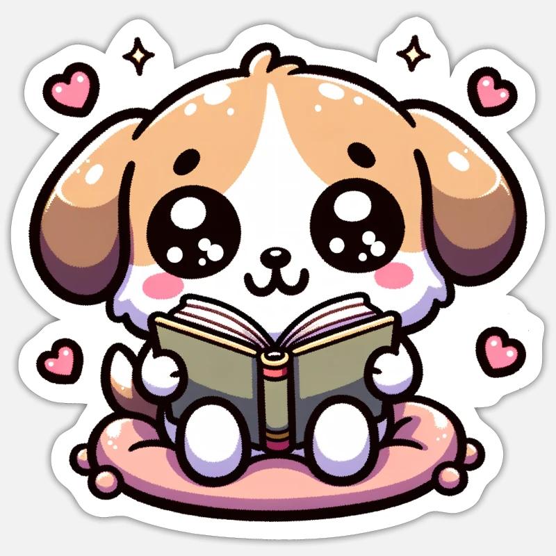 Chien de lecture Reading Rover barboteuses Sticker taille S (10 x 10 cm)