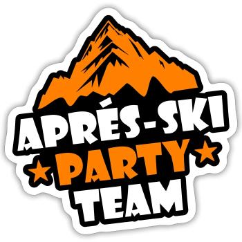 Apres Ski Party Team - Sticker Größe S (10 x 10 cm) - Mattweiß - Vorne