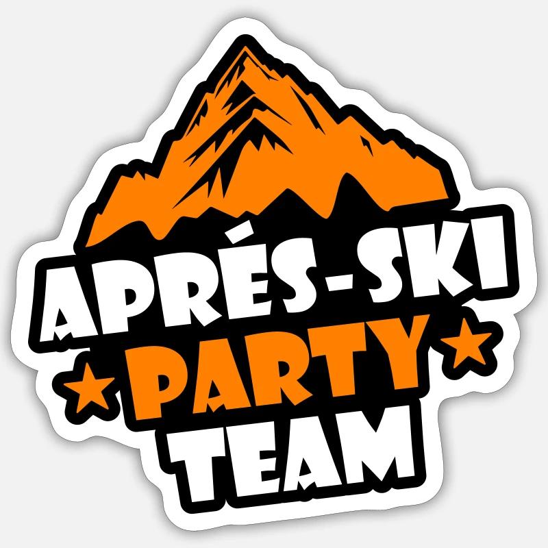 Après Ski Party Team - Sticker size S (10 x 10 cm) - white matte