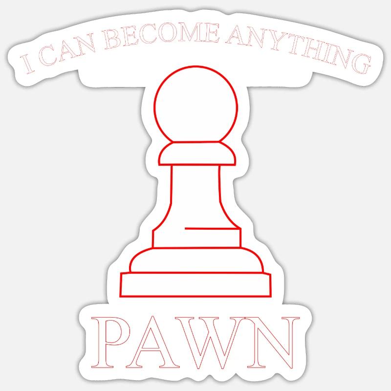 chess pawn - Sticker size S (10 x 10 cm) - white matte