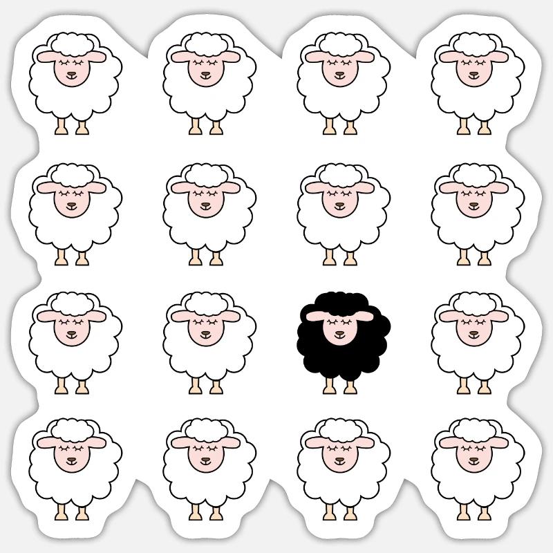 Sheep - Sticker size S (10 x 10 cm) - white matte