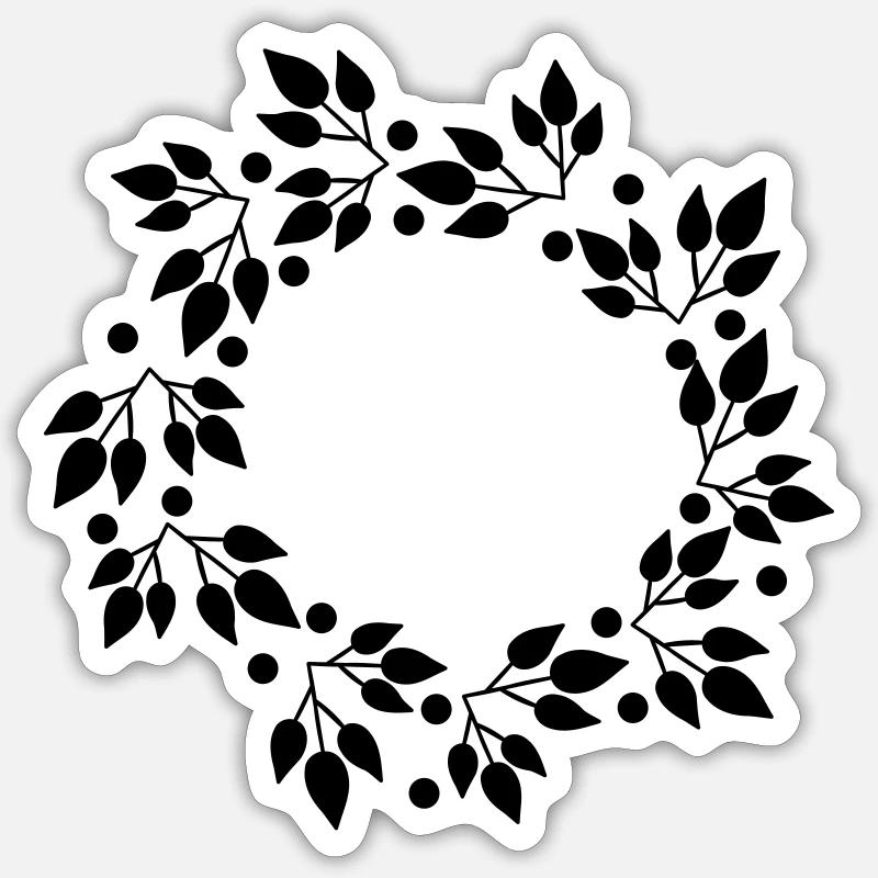 Kranz - Sticker Größe S (10 x 10 cm) - Mattweiß