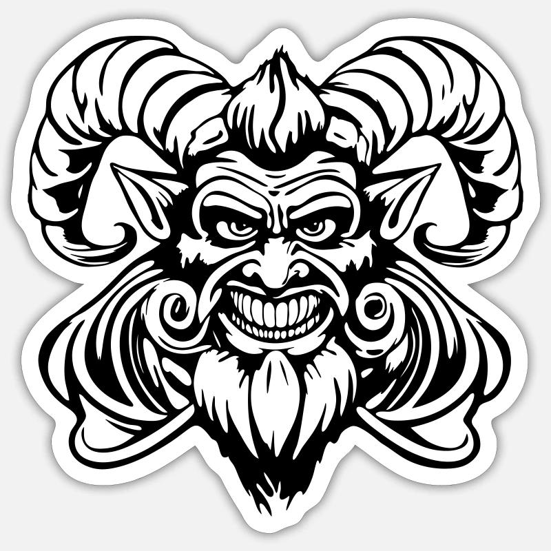 krampus - Sticker size S (10 x 10 cm) - white matte