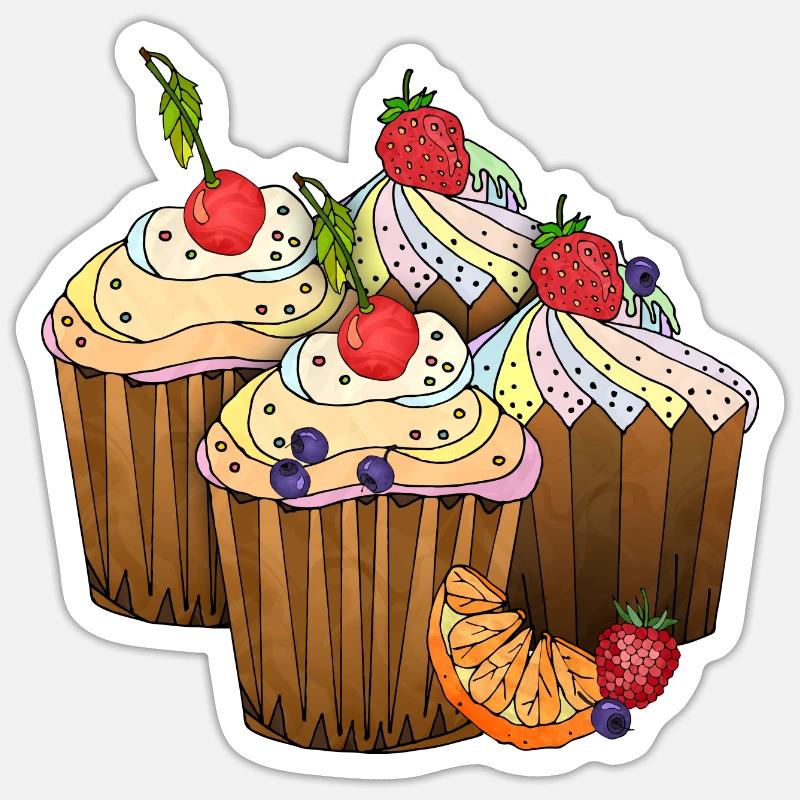 Cakes - Sticker size S (10 x 10 cm) - white matte