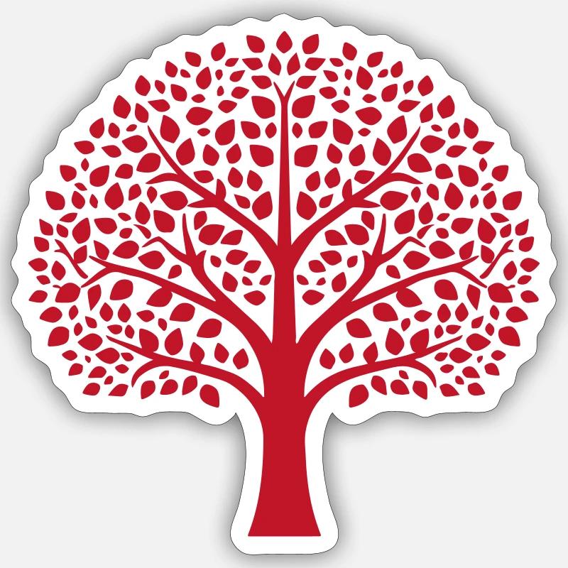 Lebensbaum - Sticker Größe S (10 x 10 cm) - Mattweiß
