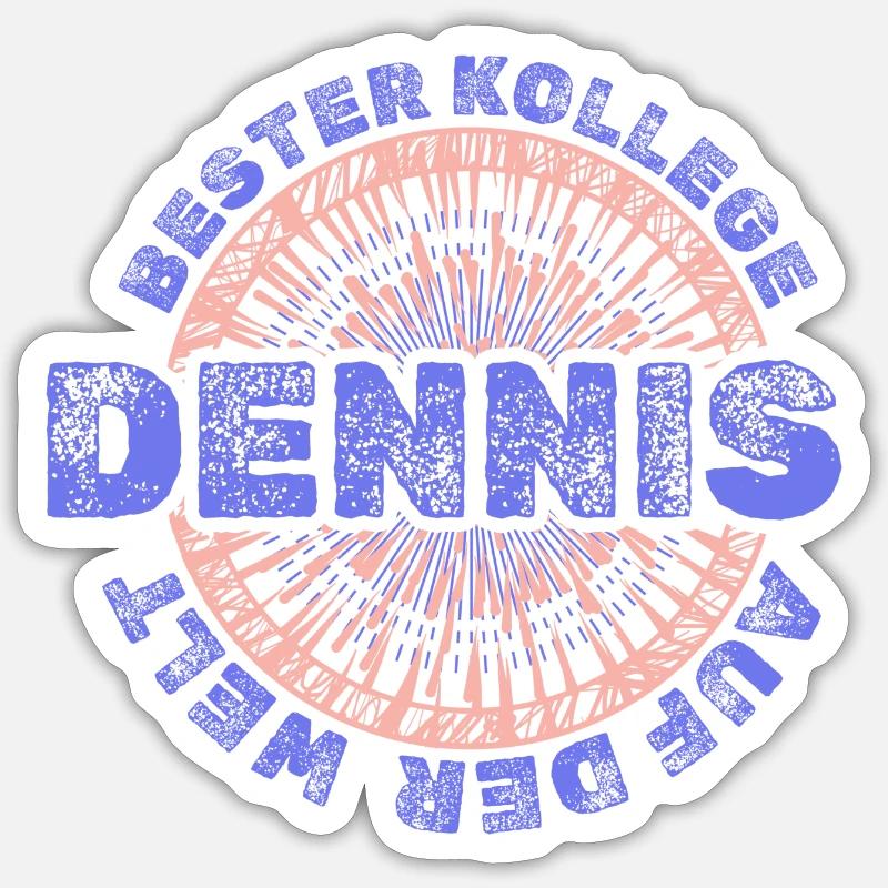 Vorname Dennis - Sticker Größe S (10 x 10 cm) - Mattweiß
