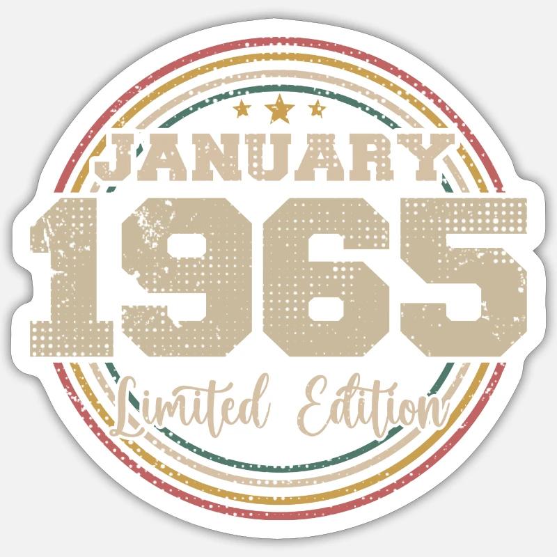 Die Legenden wurden im Januar 1965 geboren - Sticker Größe S (10 x 10 cm) - Mattweiß